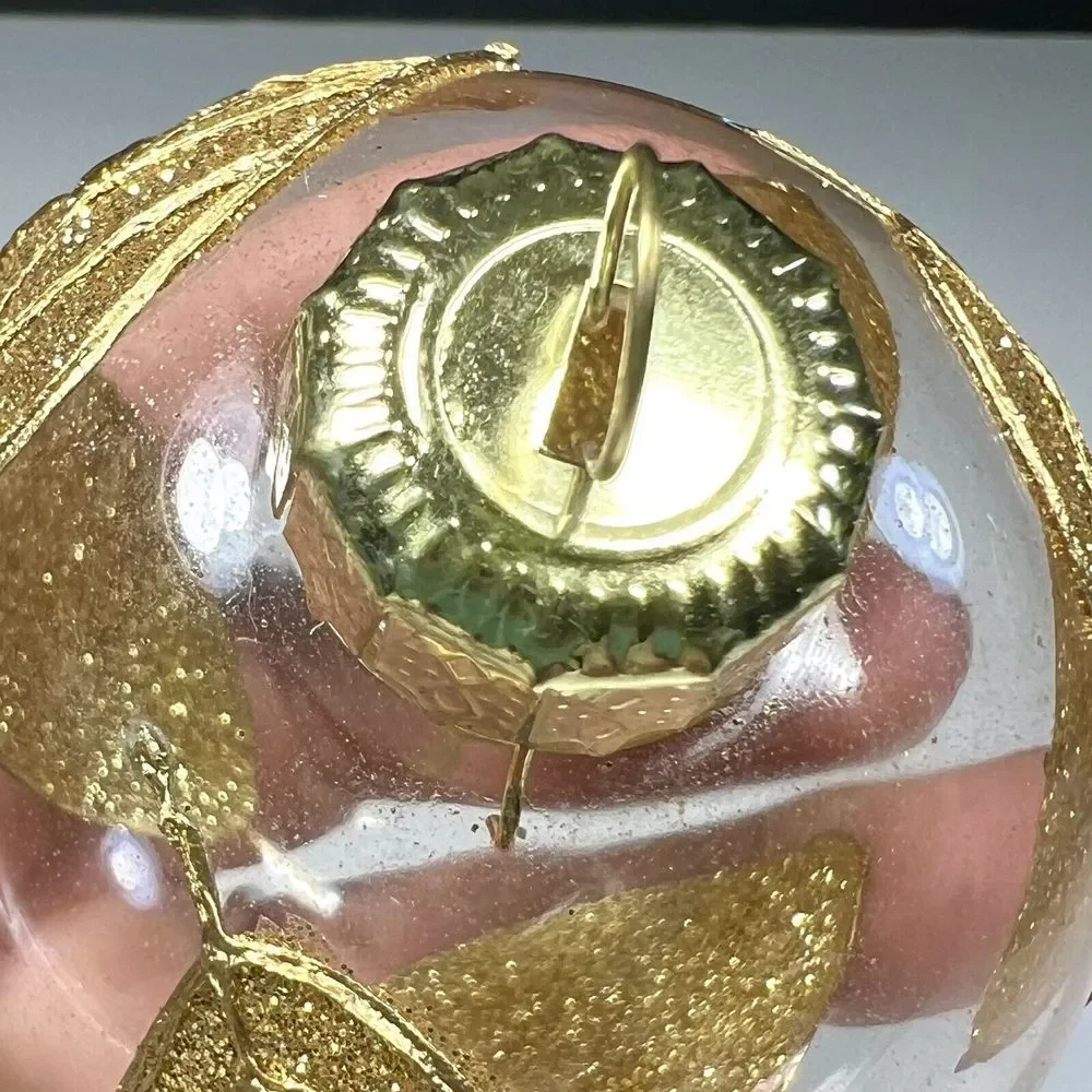 Vintage 2001 Gold Leaf Decorated Glass Ornaments Round Target Original Box Set 4